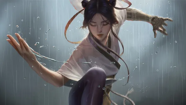 2k战士壁纸-艺术品 - 黑发-动漫女孩免费下载「哲风壁纸」