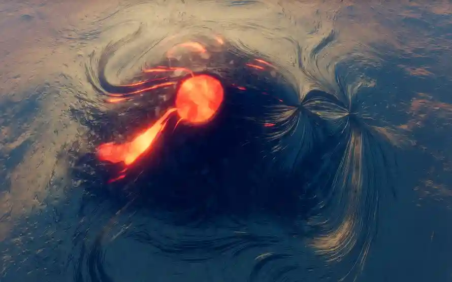2k卫星壁纸-太空视角与火山-壁纸分享「哲风壁纸」