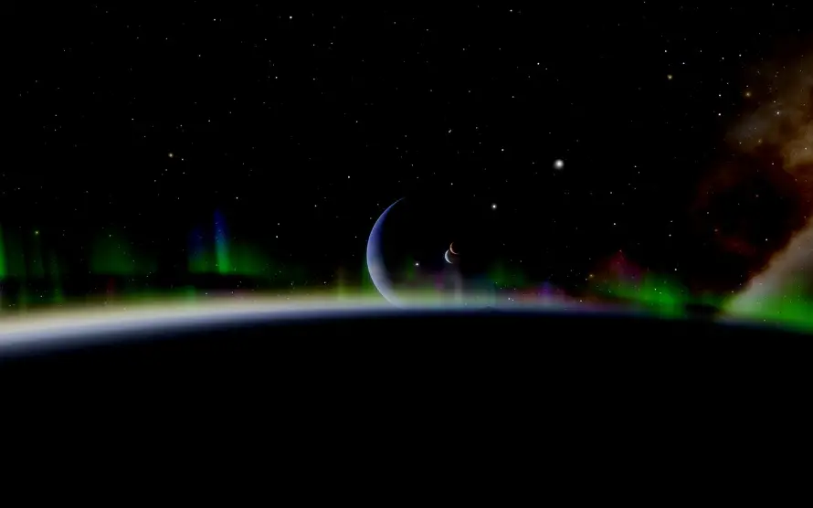2k极光壁纸-地平线 - 行星-热门的壁纸「哲风壁纸」
