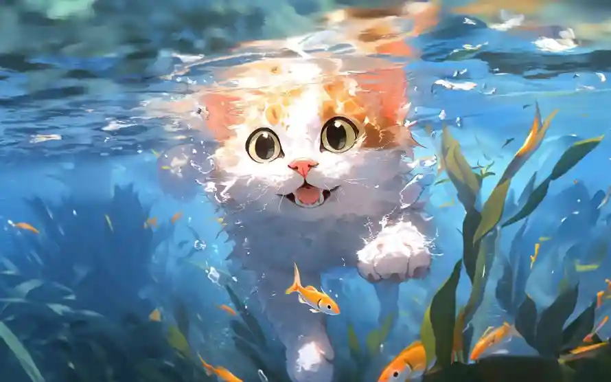 2k动漫壁纸-可爱猫 - -壁纸推荐「哲风壁纸」