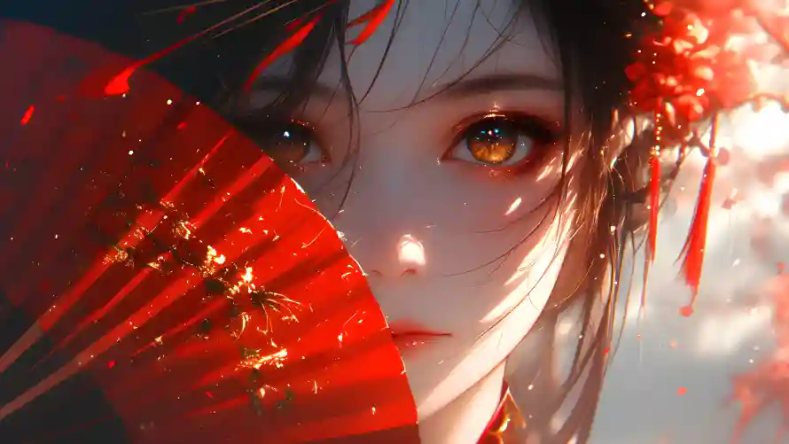 4k古风壁纸-红衣古装与美女-热门的壁纸「哲风壁纸」
