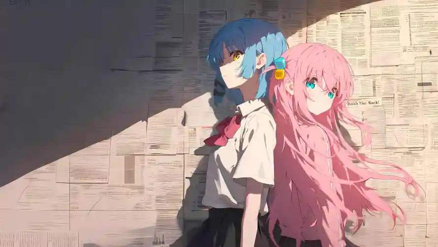 4k插画壁纸-蓝粉女孩和画师：文曲星-免费下载「哲风壁纸」