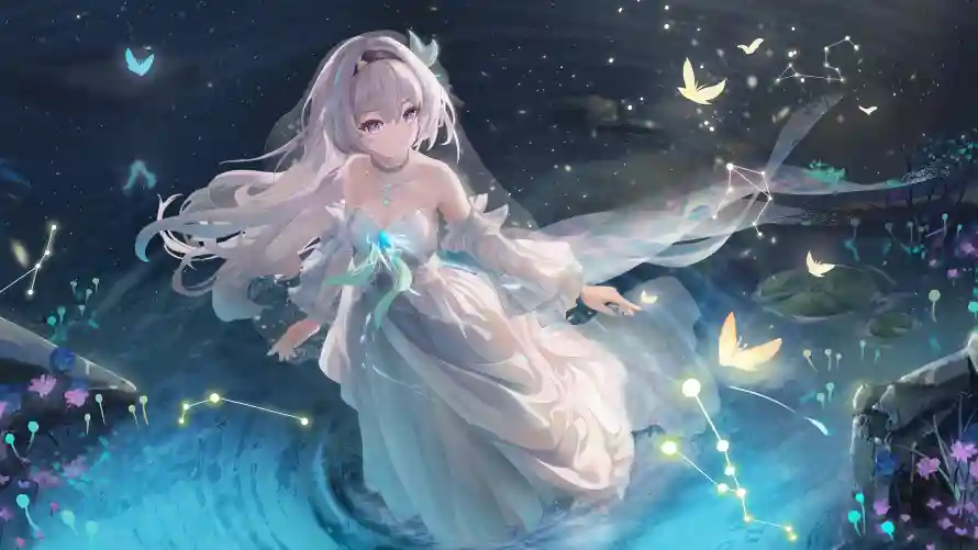 4k插画壁纸-青/出水芙蓉和-免费下载「哲风壁纸」