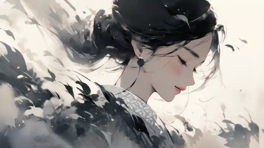3k插画壁纸-墨/出水芙蓉壁纸和-壁纸分享「哲风壁纸」