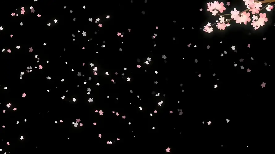 4k黑主题壁纸-桃花散落 - -热门的壁纸「哲风壁纸」