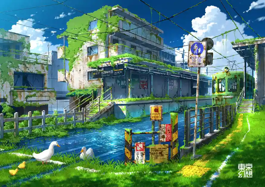 2k东京幻想壁纸-废弃的城市与-壁纸分享「哲风壁纸」