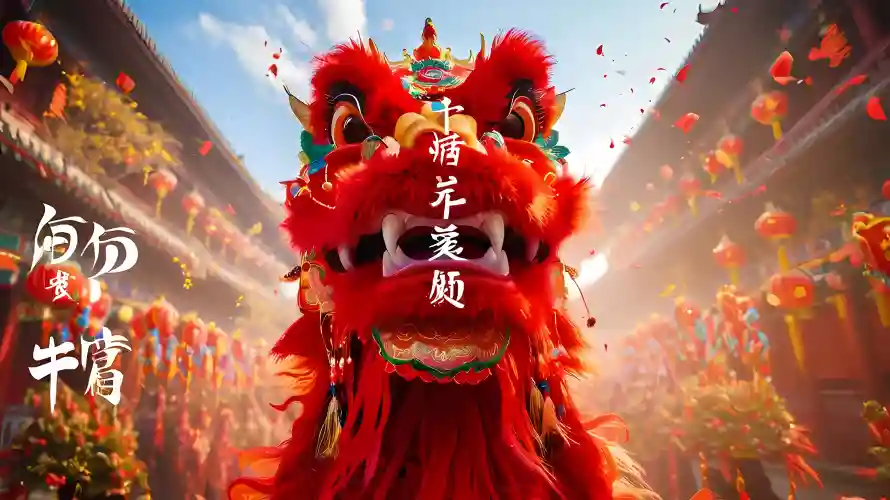 3k喜庆壁纸-中国文化壁纸和舞狮-免费下载「哲风壁纸」