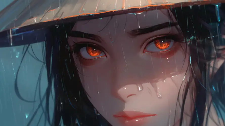 6k草帽美女壁纸-雨中女孩壁纸和-免费下载「哲风壁纸」