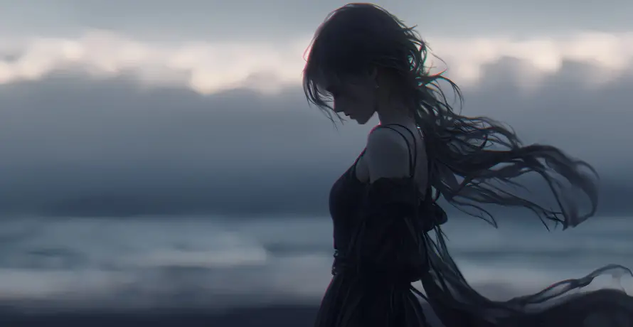 5k少女壁纸-海边 - -壁纸推荐「哲风壁纸」