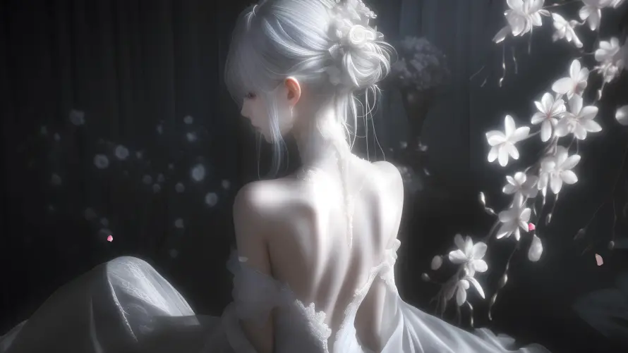 4k白花壁纸-美女 - -免费下载「哲风壁纸」