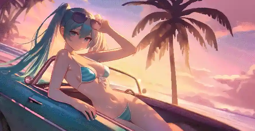 4k初音壁纸-泳衣 - -壁纸分享「哲风壁纸」