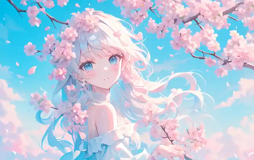 4k桃花壁纸-动漫美女与-壁纸分享「哲风壁纸」