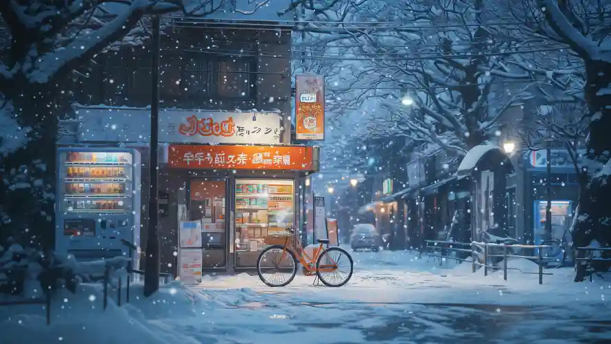 4k路灯壁纸-自行车壁纸和雪天-壁纸推荐「哲风壁纸」