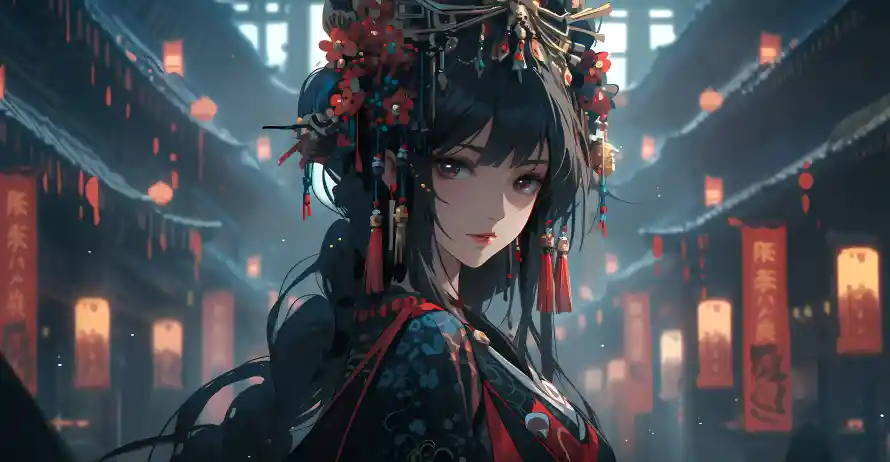 6k古风壁纸-华丽头饰和美女-古典韵味壁纸推荐「哲风壁纸」