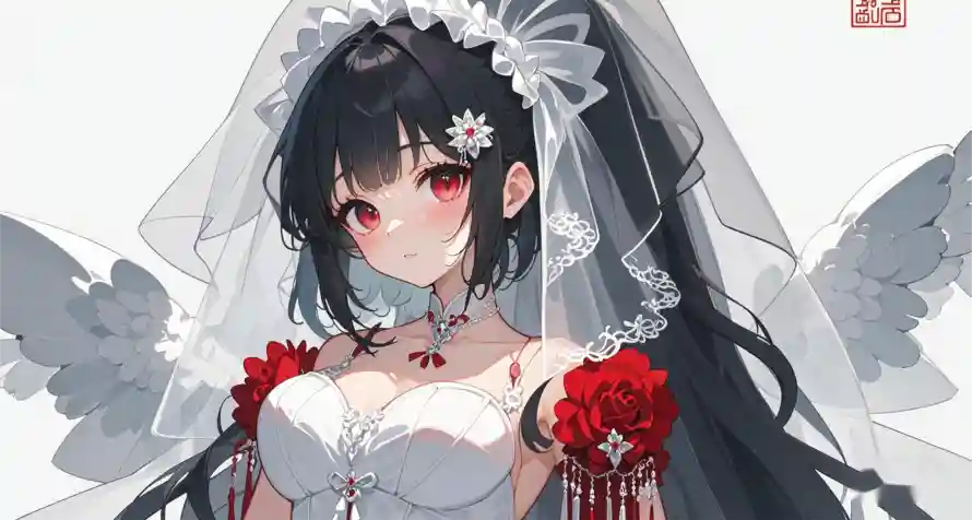 2k古风壁纸-黑长直 - 新娘-动漫美女热门的壁纸「哲风壁纸」