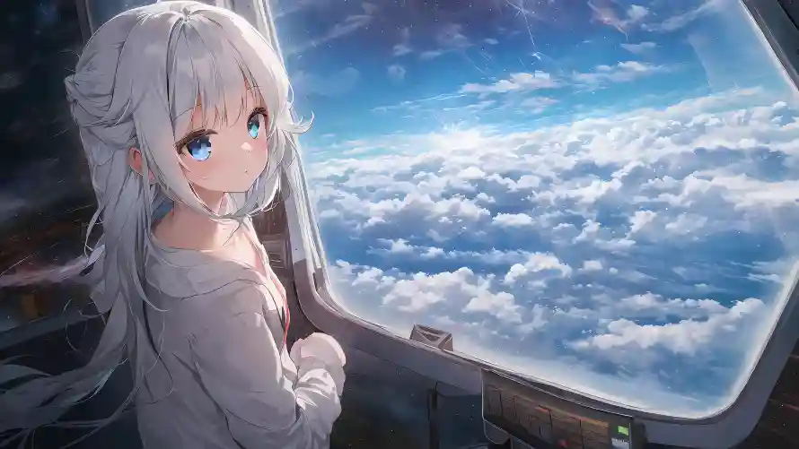 4k£¥壁纸-动漫少女和云海-🎈🎆🎇「哲风壁纸」