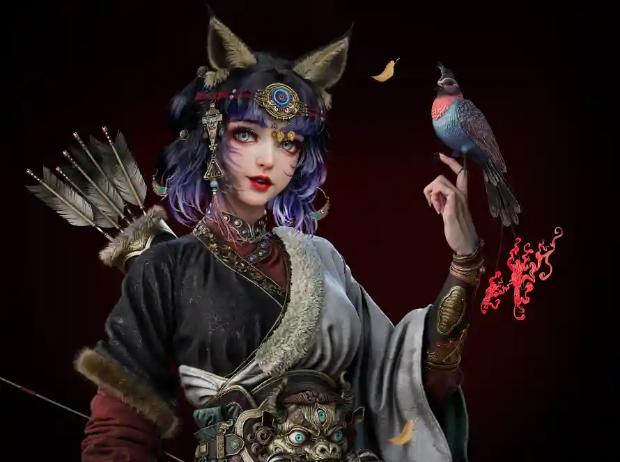 5k游戏壁纸-3D角色壁纸和美型-猫耳少女免费下载「哲风壁纸」
