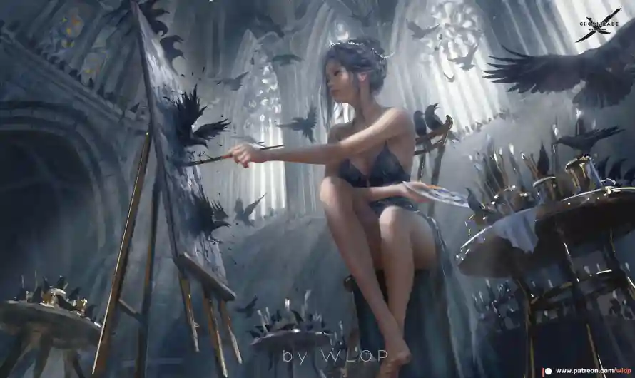 3k乌鸦壁纸-哥特风 - 原画-WIOP壁纸推荐「哲风壁纸」