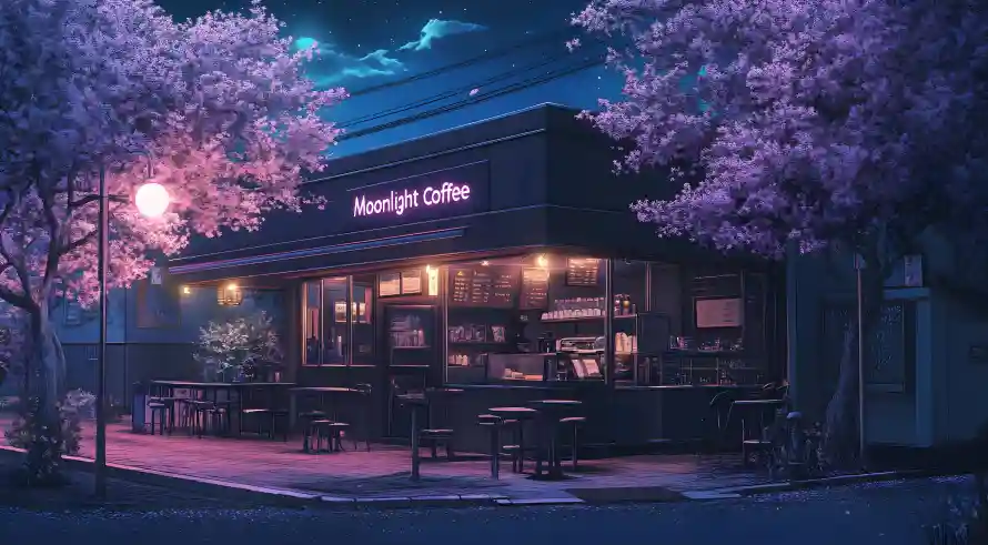3k咖啡壁纸-咖啡屋壁纸和夜景-浪漫场景免费下载「哲风壁纸」