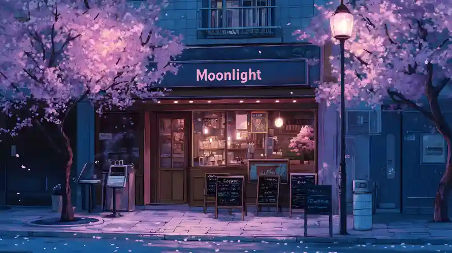 3k咖啡壁纸-咖啡店和夜景-浪漫场景热门的壁纸「哲风壁纸」