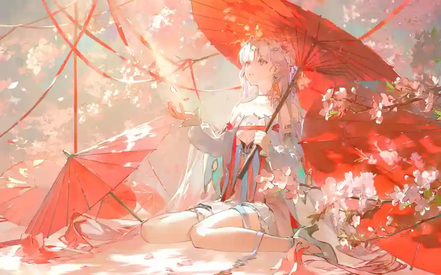 3k意境壁纸-人物插画与春风-古风少女壁纸推荐「哲风壁纸」