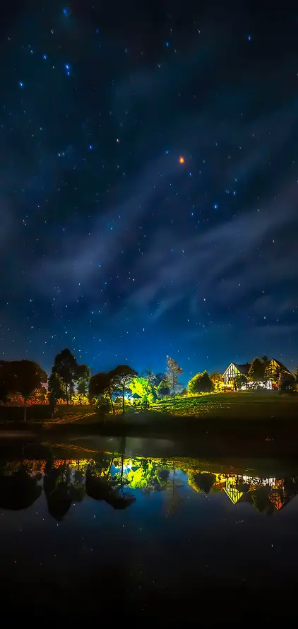 4k夜景壁纸 - 星空 - 湖畔 - 美景「哲风壁纸」