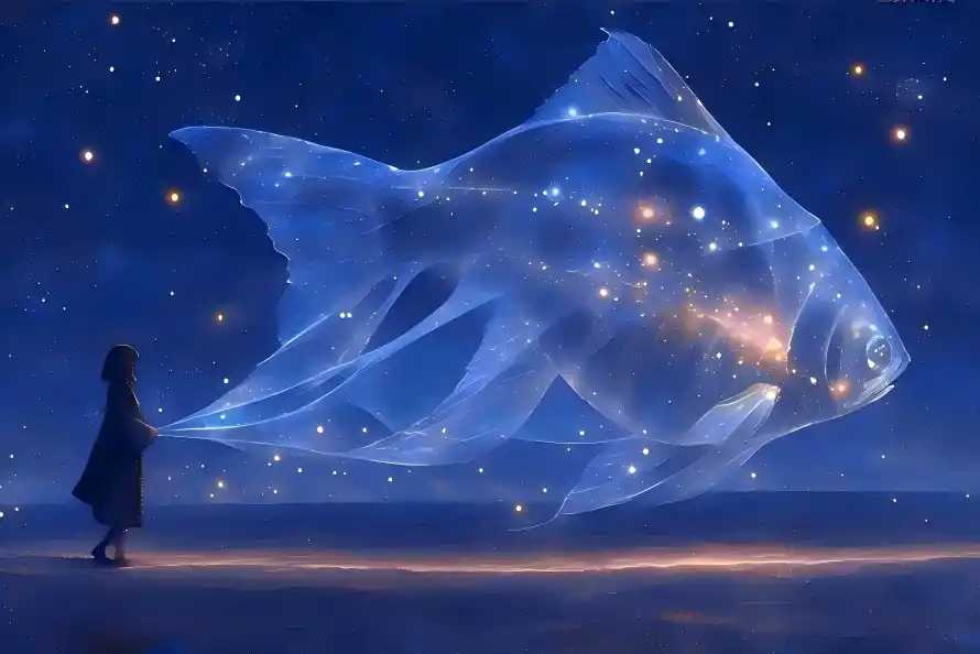 9k人物壁纸-梦幻鱼壁纸和星空-幻想场景壁纸推荐「哲风壁纸」