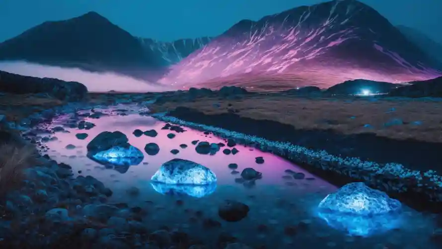 4k溪水壁纸-梦幻夜色壁纸和风景-绝美景观免费下载「哲风壁纸」