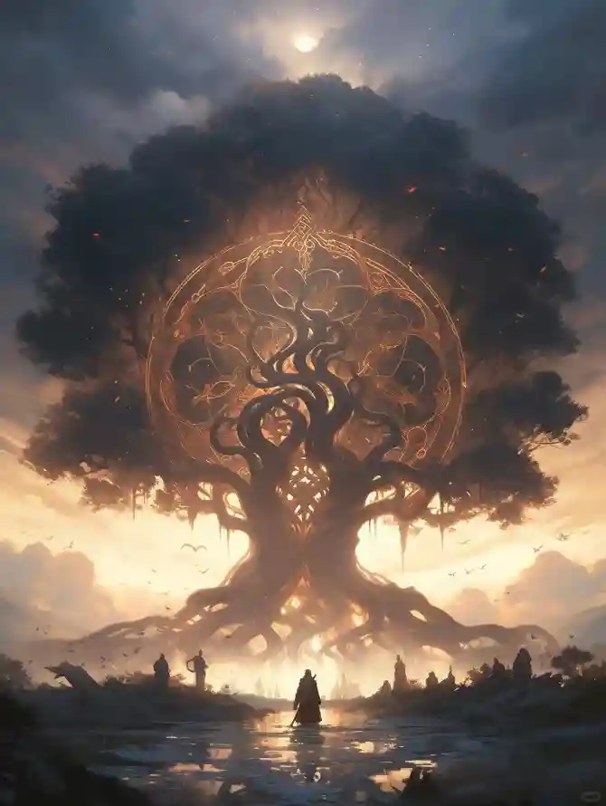 4k小说壁纸 - 龙族 - 世界树 - 奇幻背景「哲风壁纸」