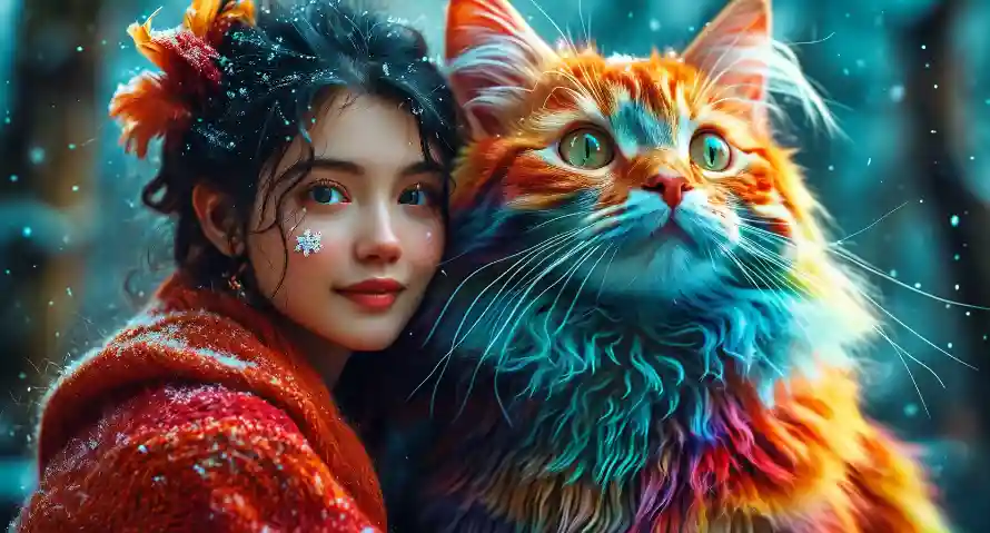 2k七彩壁纸-大猫咪壁纸和人物-七彩大猫咪热门的壁纸「哲风壁纸」