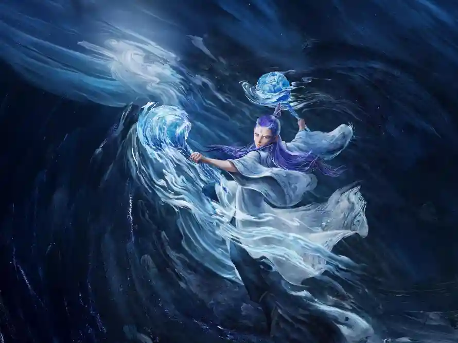 3k敖丙壁纸-哪吒2壁纸和动画角色-施法场景「哲风壁纸」