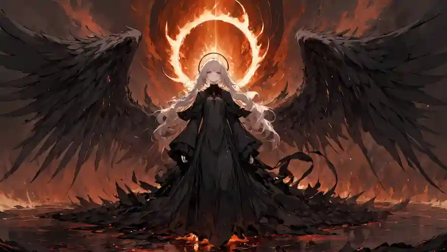 6k动漫壁纸-动漫壁纸与神秘-暗黑天使热门的壁纸「哲风壁纸」