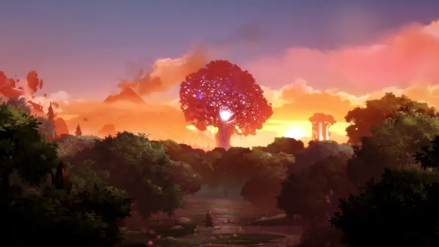 2k壁纸引擎壁纸-奇幻森林和日落场景-梦幻日落「哲风壁纸」