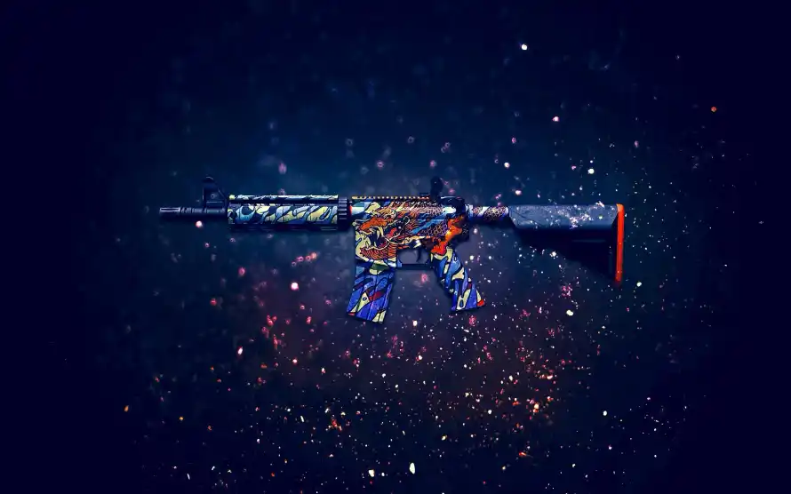 2kcs2壁纸-csgo与M4A4-枪械特效「哲风壁纸」