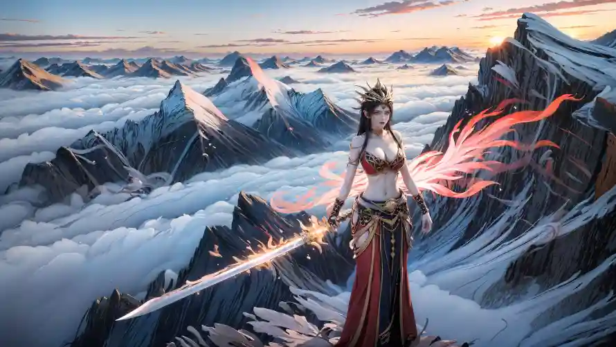 4k雪山壁纸 - 人物 - 火焰 - 玄幻「哲风壁纸」