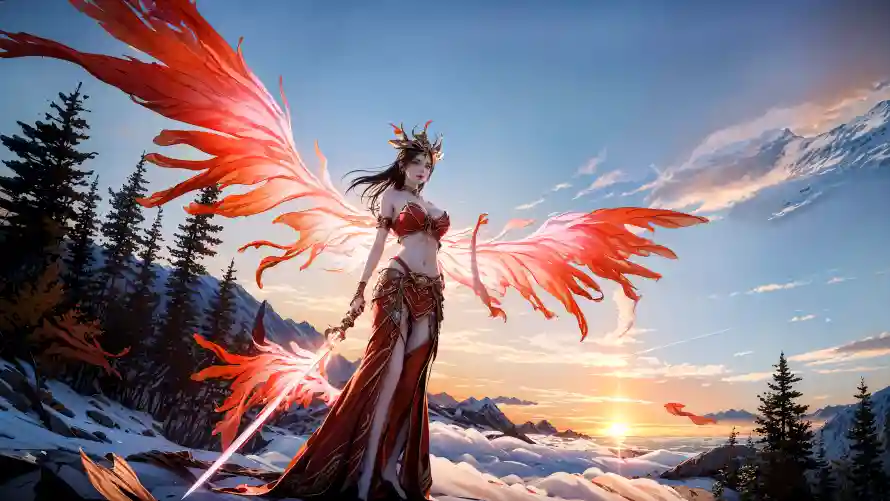4k雪景壁纸 - 玄幻 - 羽翼 - 美杜莎「哲风壁纸」