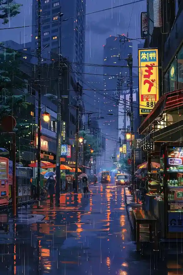 4k夜景壁纸 - 雨 - 雨景 - 霓虹「哲风壁纸」