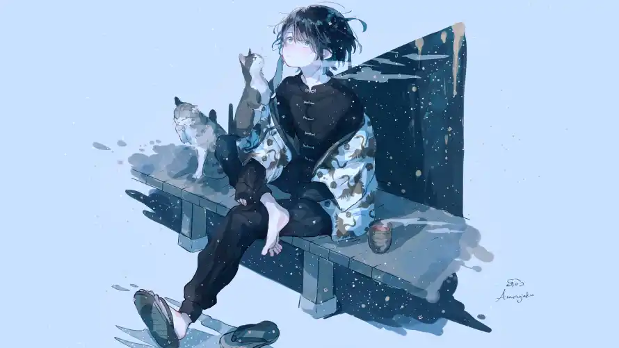 4k猫咪壁纸-动漫人物壁纸和猫-动漫壁纸壁纸分享「哲风壁纸」
