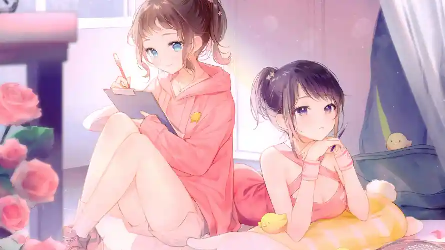 4k动漫壁纸-双少女和少女-动漫壁纸壁纸分享「哲风壁纸」