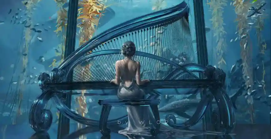 2k插画壁纸-海琴烟和艺术-WLOP热门的壁纸「哲风壁纸」