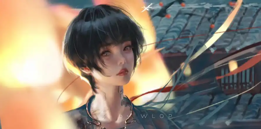 2k小绿壁纸-二次元 - 鬼刀-WLOP免费下载「哲风壁纸」