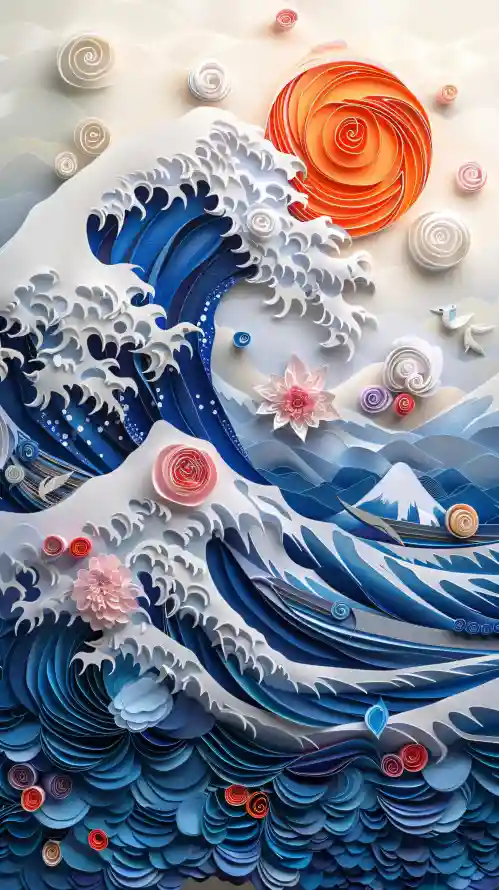4k海浪壁纸 - 红日 - 花朵 - 富士山「哲风壁纸」