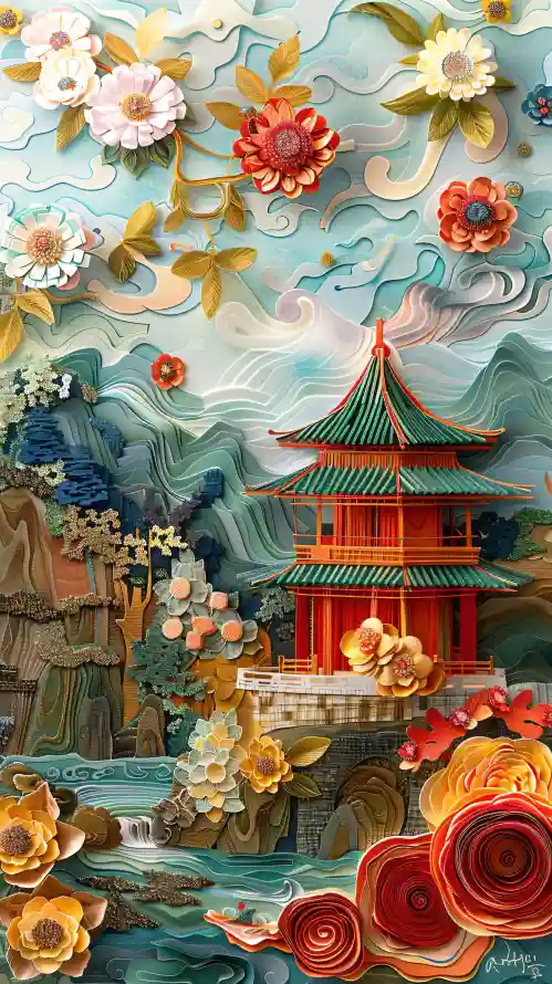 4k山水壁纸 - 花卉 - 中国风 - 古建筑「哲风壁纸」