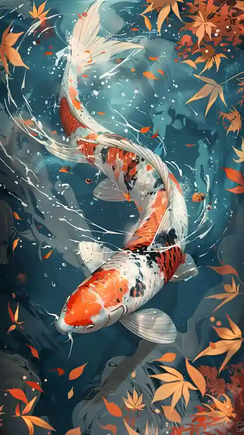 4k锦鲤壁纸 - 国风锦鲤 - 手机壁纸 - 手机背景「哲风壁纸」