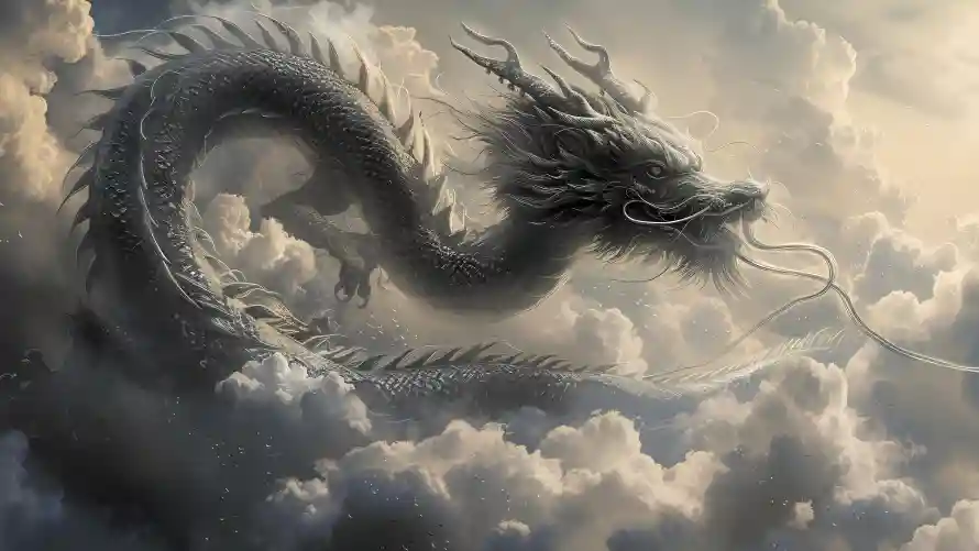4kAI壁纸-中国龙壁纸和云端巨龙-幻想元素「哲风壁纸」