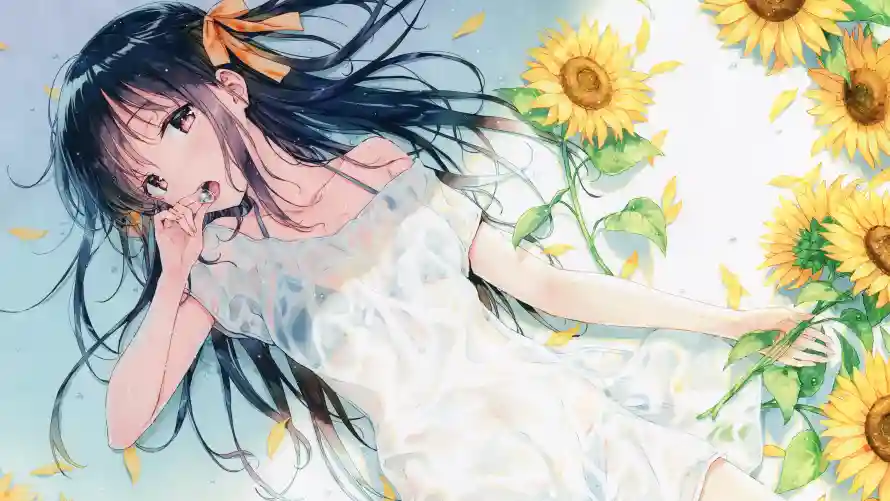 4k动漫壁纸 - 少女 - 背景 - 向日葵「哲风壁纸」 4k动漫壁纸 - 少女 - 背景 - 向日葵「哲风壁纸」