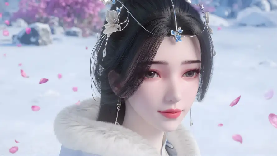 6k仙逆壁纸-李慕婉与冰雪场景-古风角色「哲风壁纸」