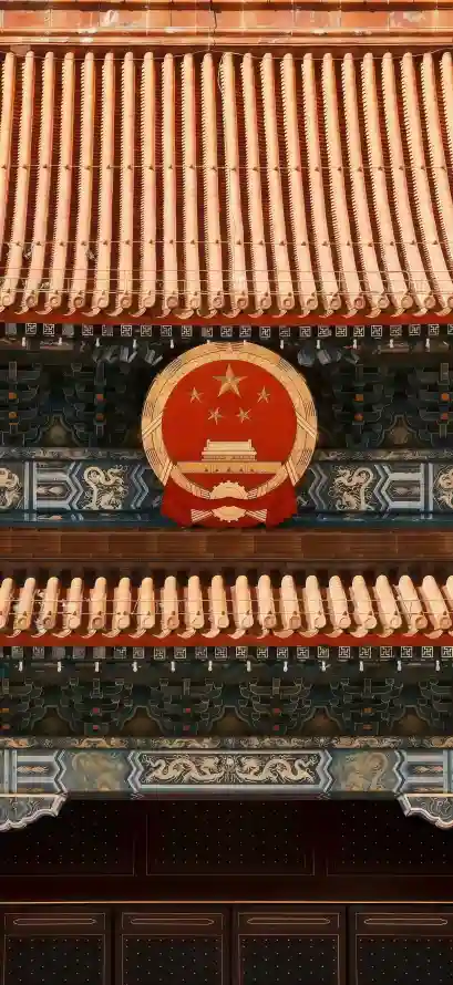 4k国徽壁纸 - 红色风 - 中式建筑 - 建筑元素「哲风壁纸」