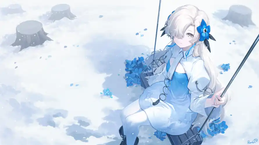 4k动漫壁纸-冰雪背景壁纸和少女-动漫壁纸免费下载「哲风壁纸」