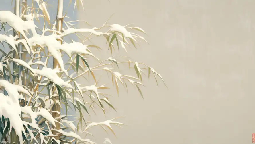 6kAI壁纸-冬日竹子与竹子-意境竹子壁纸分享「哲风壁纸」